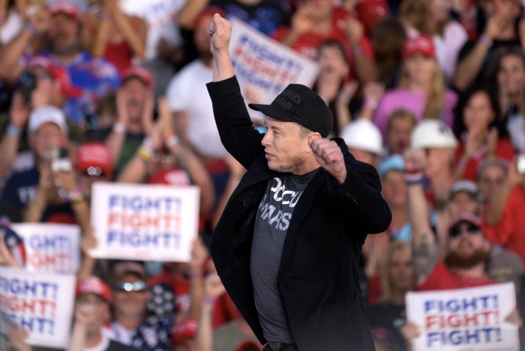 Elon Musk at a Trump rally in Butler, Pa., earlier this month.